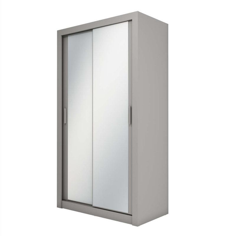 Alahna 2 Door Manufactured Wood Wardrobe, Modern Grey