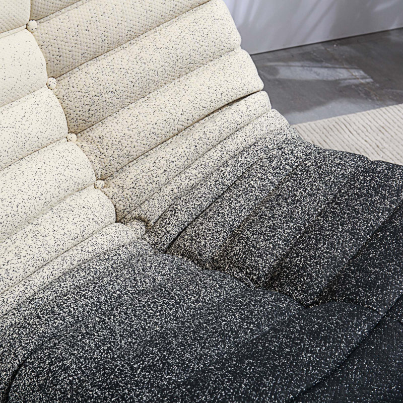 Chaise berçante Priti Soild, Blanc / velours noir