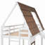 Lit superposé en bois avec toit, échelle et glissade Wood House