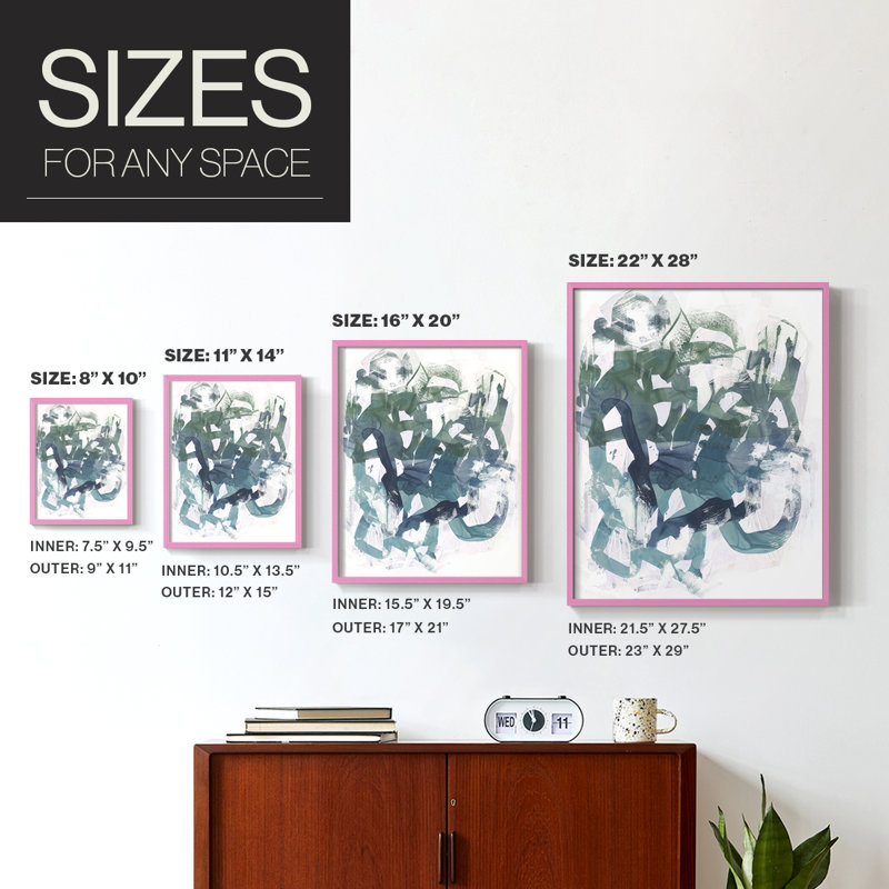 Obstruction II Framed Print - Solid Wood, H 15 po x l 12 po, Rose