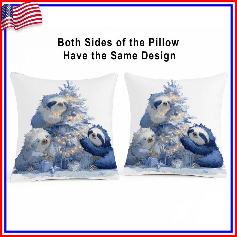 Coussin Sloth, 16 po x 16 po