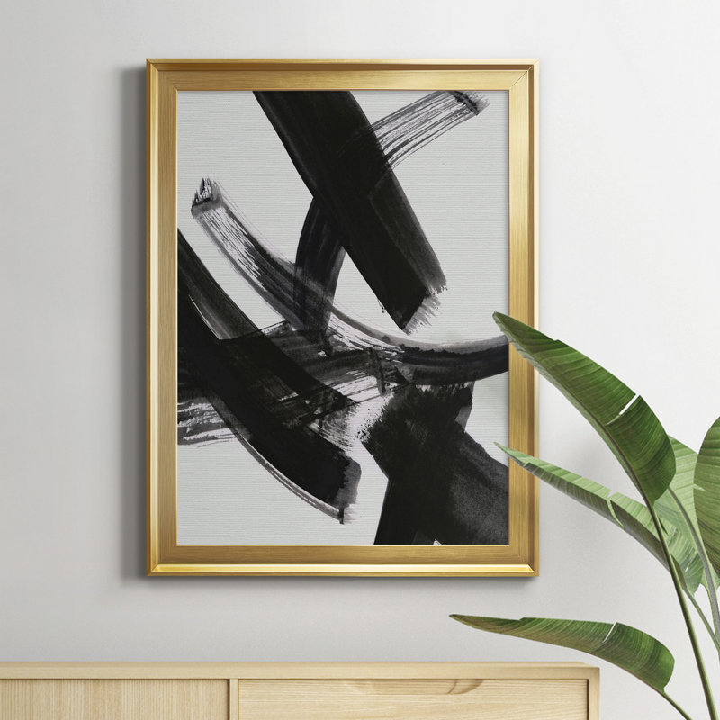 «Black Magic I», reproduction encadrée de qualité supérieure - prête à être accrochée, H 18,5 po x l 24,5 po x P 1,5 po, Or