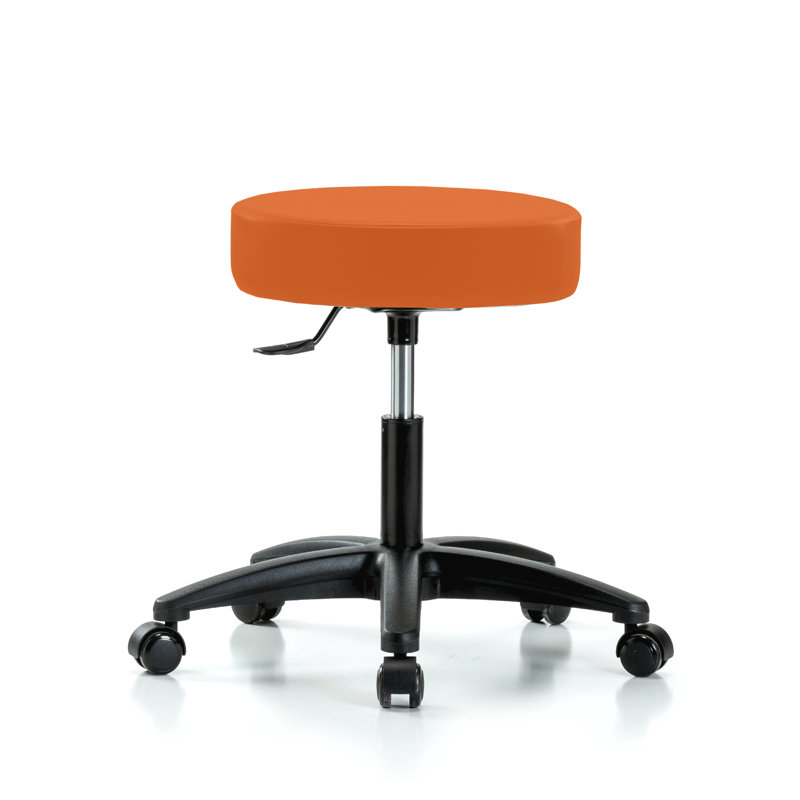 Tabouret pivotant à levier simple Koah PERCH | Hauteur du bureau: 18 à 23 po, H 23 po x l 24 po x P 24 po, Vinyl Orange Kist