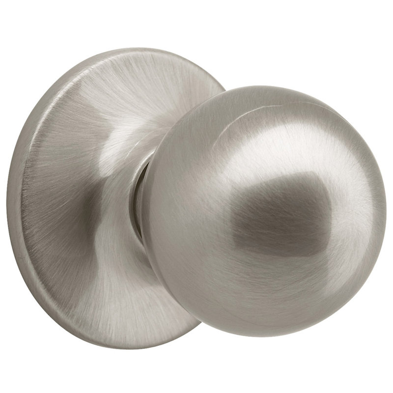 Ball Polished Brass Dummy Door Knob, Satin Nickel