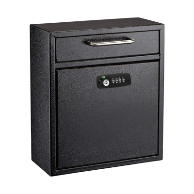 Medium Drop Box Wall Mounted Locking Mailbox With Key And Combination Lock