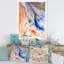 Orange et bleu, vagues de marbre liquide - reproduction sur toile-67389117-67389122