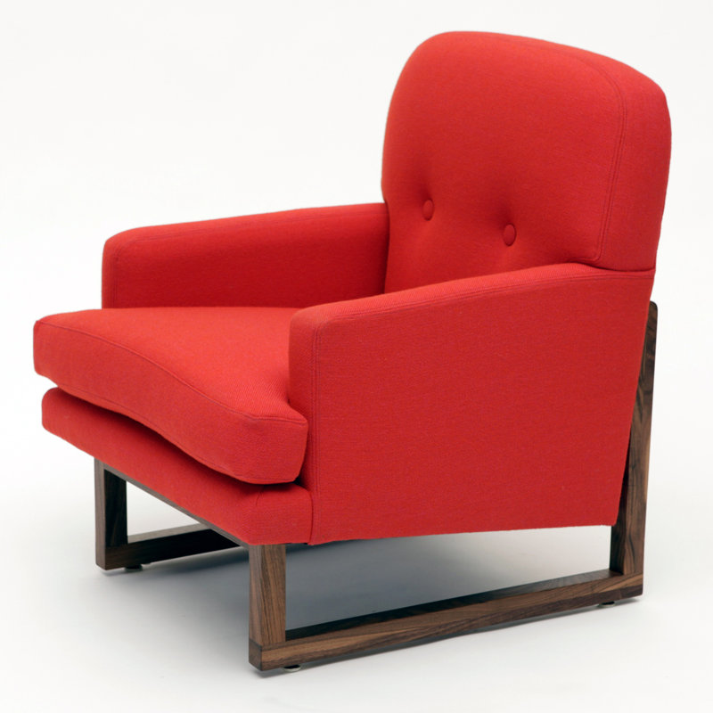 Melinda Tufted Armchair, Berry Red