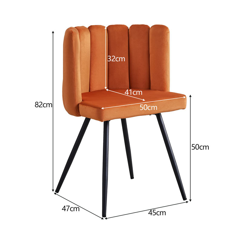 Lawrey Velvet Upholstered Parsons Chair, Orange