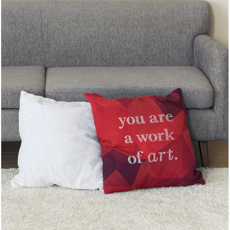 Coussin de sol de travail de pierres précieuses, H 28 po x l 28 po, Rubis