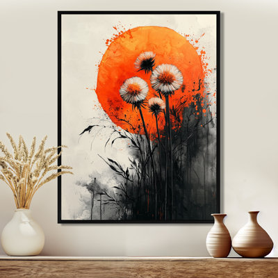 Fleurs sauvages inferno et fleur de pissenlit I - impressions sur toile de pissenlit