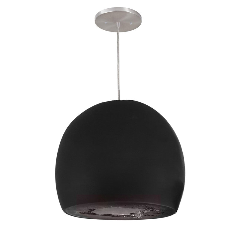 1 - Light Pendant, Nickel, Black