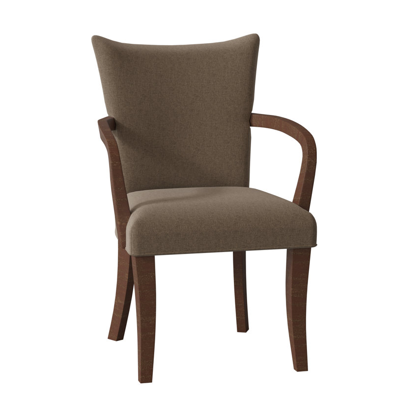 Fauteuil rembourré Casey, Amande chamois, Bois flottant 9930