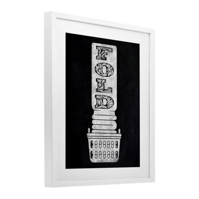 «Laundry Fold Ornate Letters», reproduction encadrée sous verre, conception de Marcus Prime
