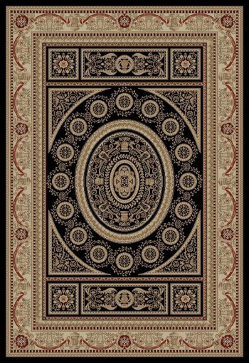 Tapis oriental noir / brun tissé à plat Edmont, Rectangle 6 pi 7 po x 9 pi 3 po