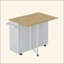 Chariot multifonctionnel pour îlot de cuisine avec armoire à 2 portes et deux tiroirs, support à épices, porte-serviette, support à vin et plateau de table en bois d'hévéa pliable-484341290