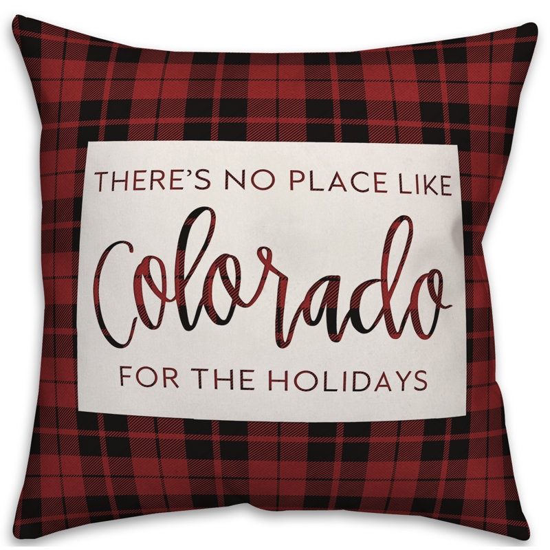  Coussin décoratif Il n'y a pas de place comme chez-soi pour les fêtes, 16 po x 1 po, Colorado