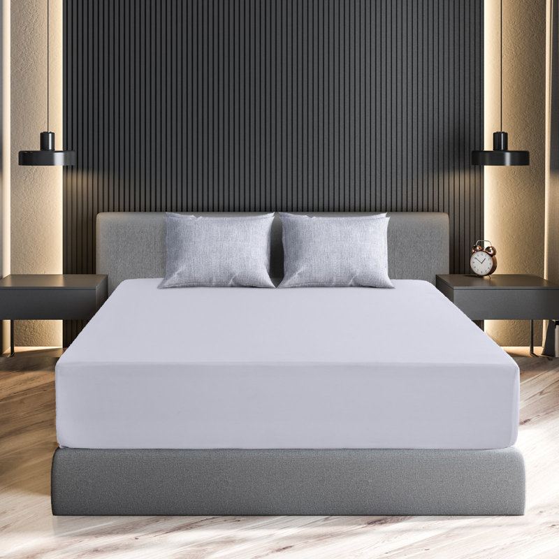 Drap-housse en microfibre Lux Decor jusqu'à 16 pouces de profondeur, Blanc, Simple TG
