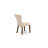 3 Piece Modern Dining Table Set Contains a Round Wooden Table with Dropleaf and 2 Light Beige Linen Fabric Parsons Dining Chairs, Mahogany-1837640356-1837640357