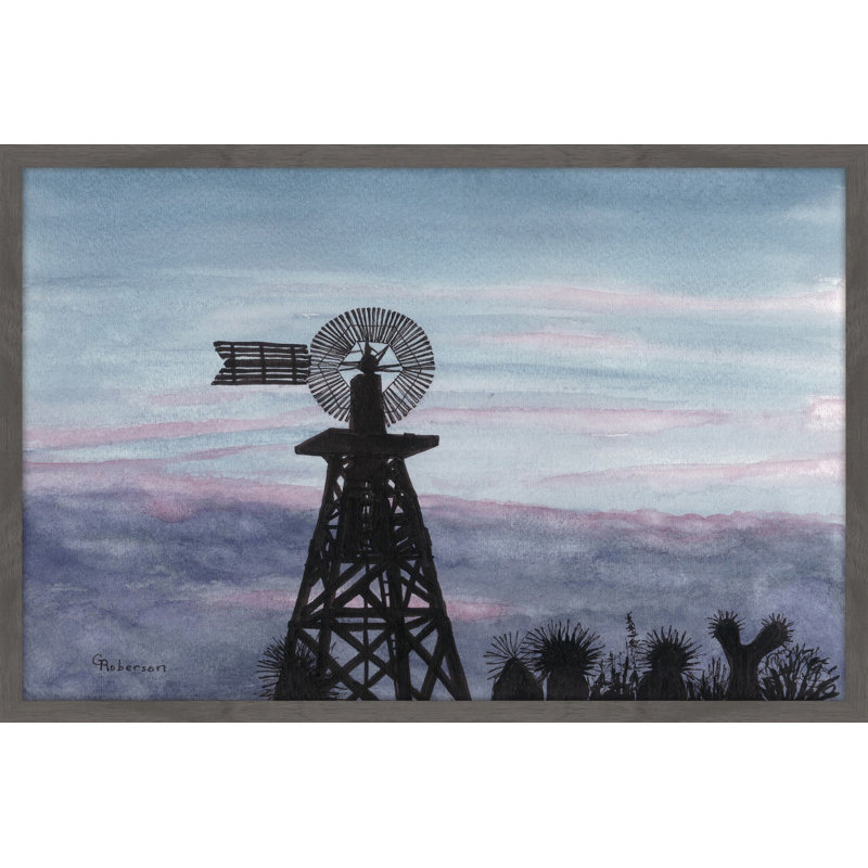 «Texas Sunset», reproduction de peinture à l'aquarelle encadrée, H 16 po x l 24 po x P 1,5 po