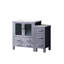 Meuble-lavabo simple de 107 cm de large, gris foncé, avec armoire latérale, comptoir en céramique blanche, structure en bois massif, tiroirs à fermeture amortie, un placard intérieur et cinq tiroirs pour un rangement optimal, comptoir teinté.