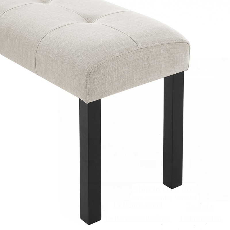 Banc de salle à manger rembourré Modern, Beige