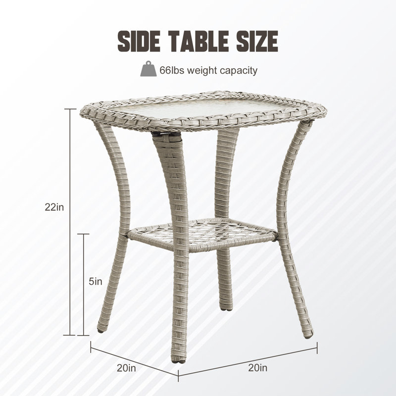 Table d'appoint Abbey, Gris clair