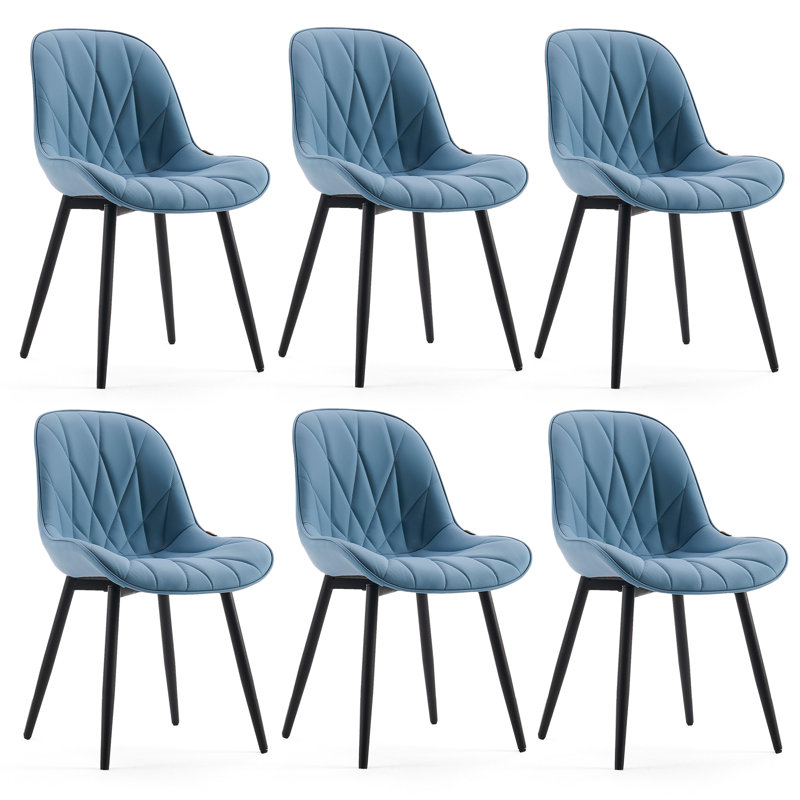 Chaise d'appoint rembourrée en similicuir Chardee, Bleu