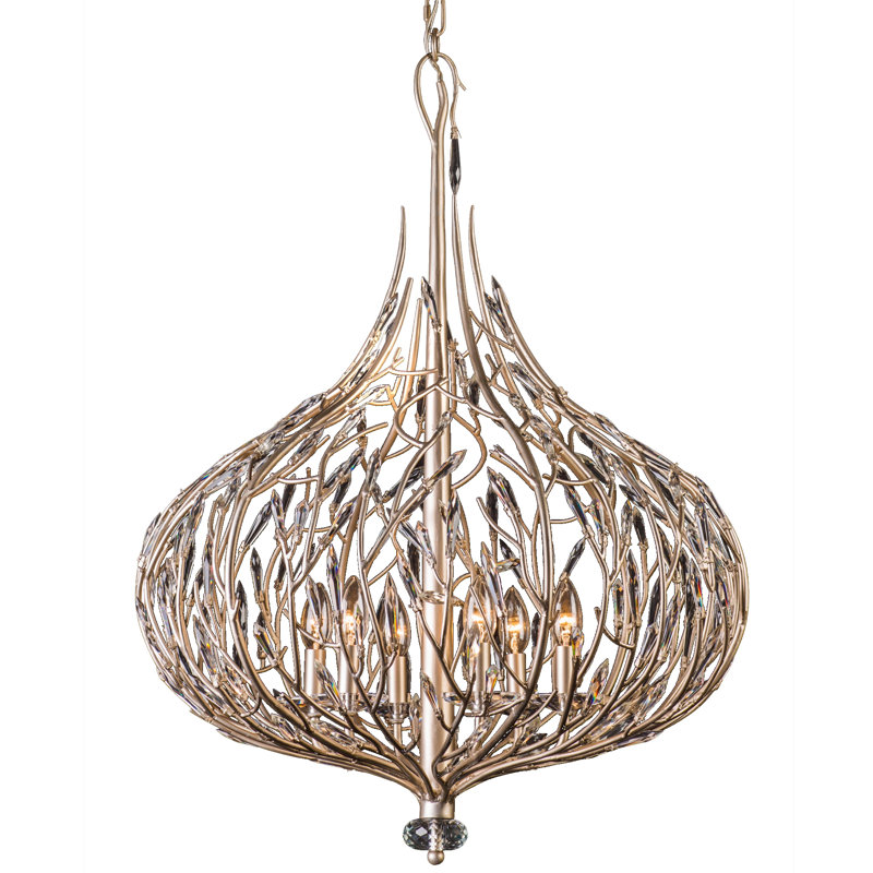 Bask Crystal Pendant - 26.5"W x 34.75"H - Gold Dust