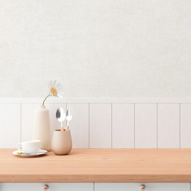 Hygge Home Collection Plaster Effect Wallpaper Roll, Off-White