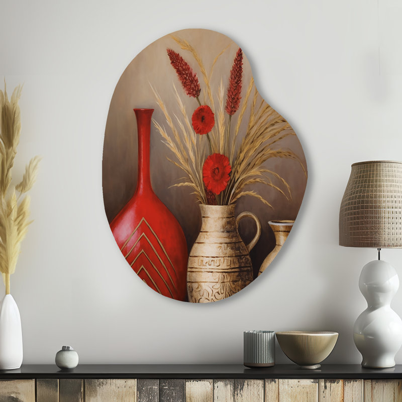 Fannie - art mural asymétrique en forme de poire Boho Pottery, H 38 po x l 28 po