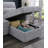 Hugo 97"W Light Gray Chenille Reversible Sleeper Sectional Sofa Chaise With USB Chargers, Phone/Magazine Pockets-1995106434