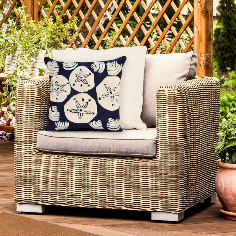  Outdoor Square Pillow Cover & Insert, Navy