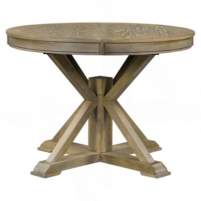 Retro Functional Extendable Dining Table With A 12" Leaf For Dining Room And Living Room
