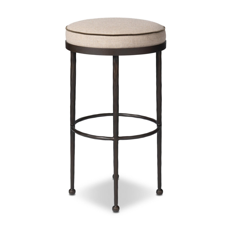 Eloise Backless Metal Stool, Counter Stool (27.25" Seat Height), Alcala Taupe