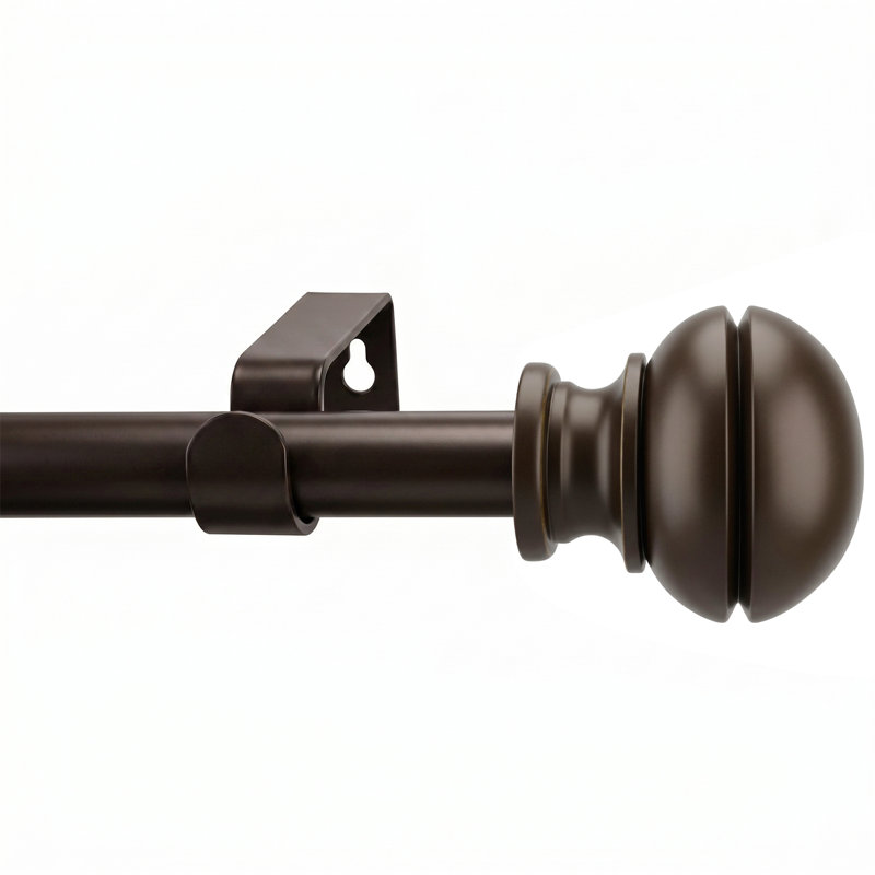 Tringle à rideaux simple à support réglable, 28" - 48", Bronze
