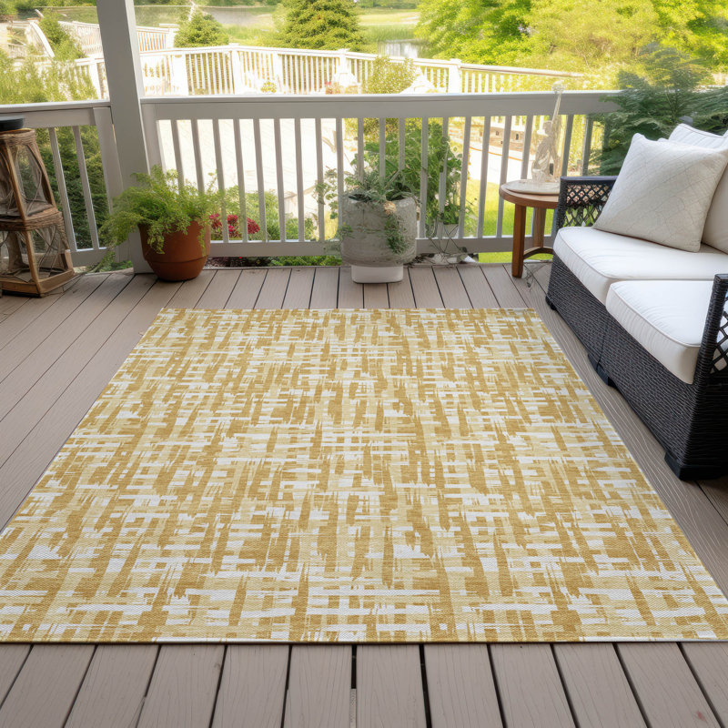 Tapis intérieur / extérieur lavable à la machine Chayden ACN1059, Rectangle 10 pi x 14 pi
