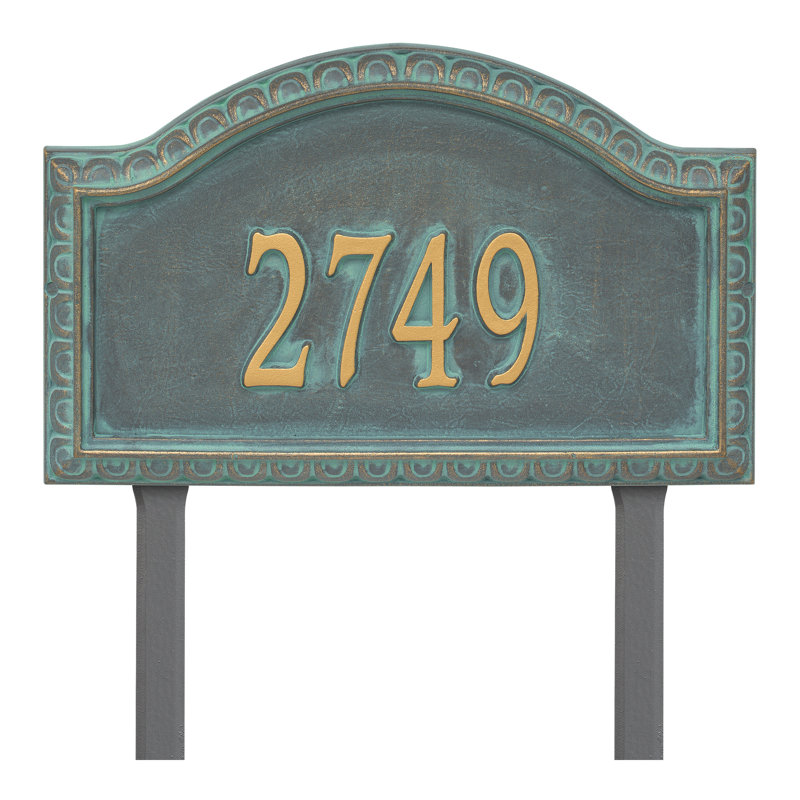 Panneau d'adresse de pelouse Penhurst, Bronze, vert-de-gris, Oui