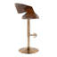 Tabouret de bar contemporain réglable avec pivot en métal doré-409046760-409046761-409046766