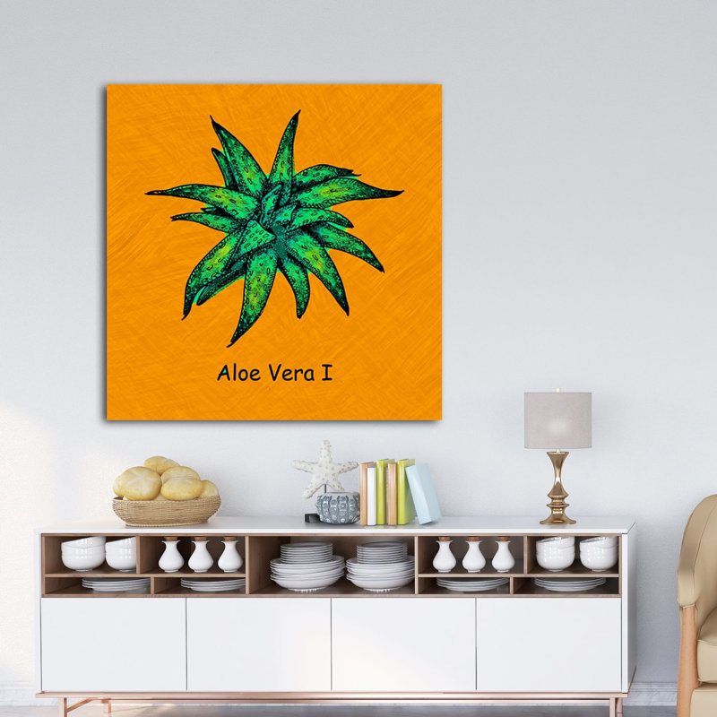 «Abstract Aloe Vera I», reproduction sur toile tendue, H 8 po x l 8 po x P 1,5 po