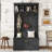 Multifunctional Hall Tree With Storage Shoe Bench And Coat Racks, 4-In-1 Design For Entryway And Hallway, Black-1367003035