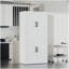 Armoire de rangement en acier blanc avec tablettes réglables, robuste et polyvalente pour plusieurs pièces