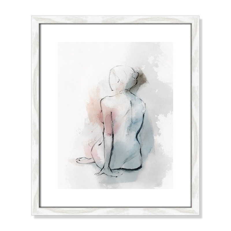 «Pastel Woman II» par Isabelle Z - reproduction d'art, H 19 po x l 16 po x P 0,75 po, Papier avec cadre en bois blanc