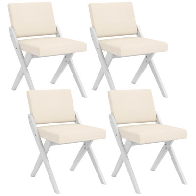 Chaises de salle à manger en bois avec coussins rembourrés avec structure en bois d'hévéa