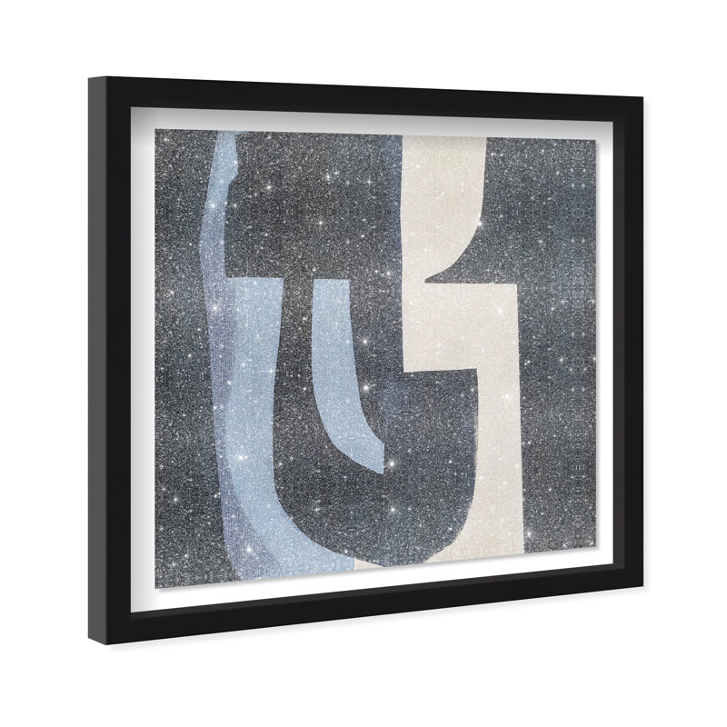Midnight Contours II Shadowbox Abstract Print by Oliver Gal, Black Frame, 12 x 12, 41.5"H x 41.5"W, Black Frame