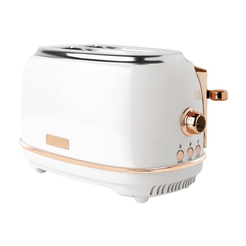 HADEN Heritage 2-Slice Wide Slot Toaster, Ivory/Brown