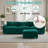 Chenille Upholstered 3-Seater Modular Sectional Cloud Couch with Movable Ottoman-346858621