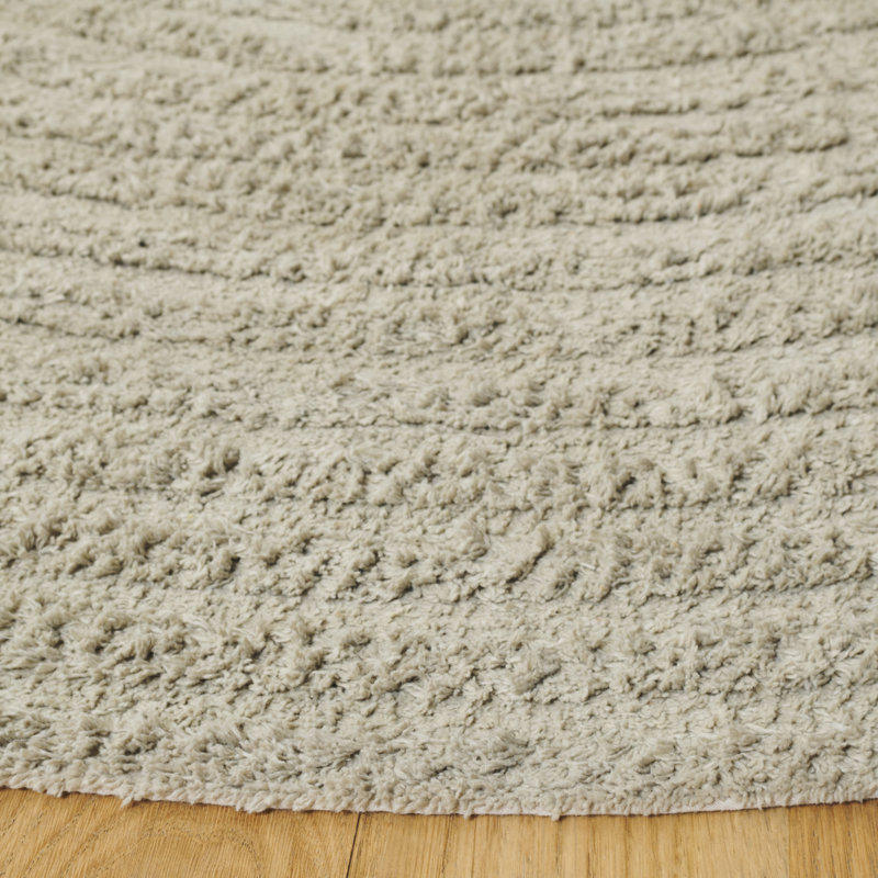 Easy Care 228 Hand Tufted Recycled Cotton Machine Washable Geometric Indoor Use Only Rug, Round 6'