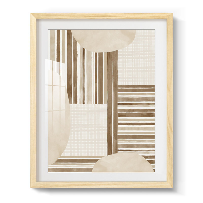 «Neutral Stripes», reproduction encadrée, Blanc, Papier encadré naturel