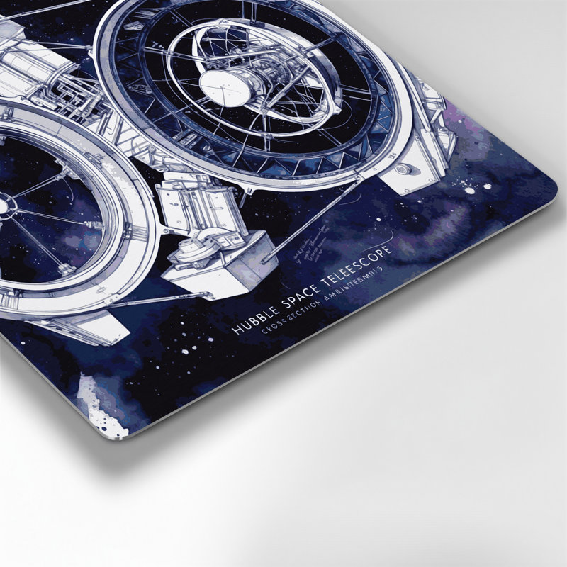 Art mural en métal gris découpé Space Hubble, H 96 po x l 96 po x P 0,05 po