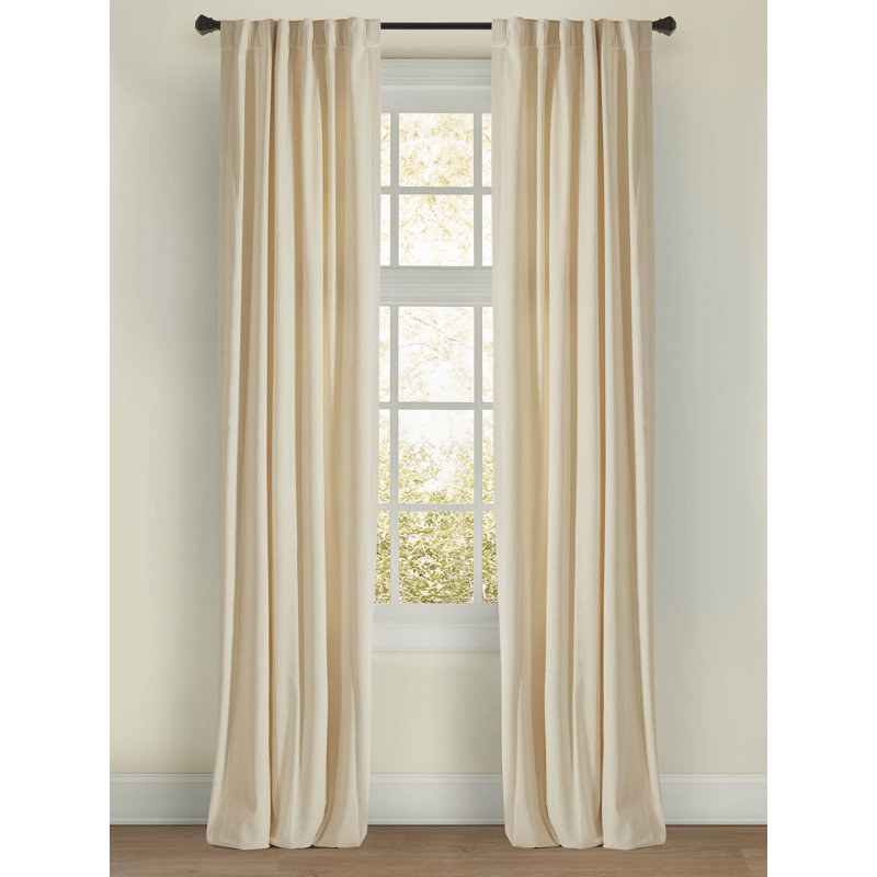 Camden Velvet Drapery Panel, Ivory, 50" W x 118" L